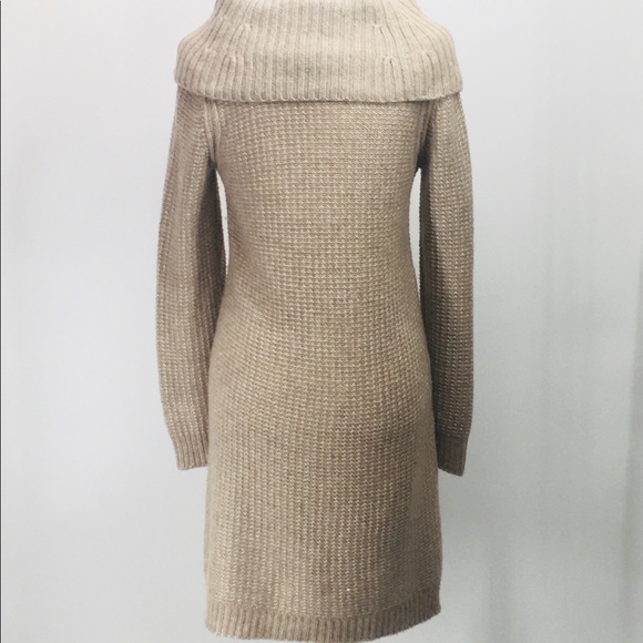 WHBM Tan Long Sleeve Tunic Sweater Wool Blend - Picture 3 of 8